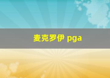 麦克罗伊 pga